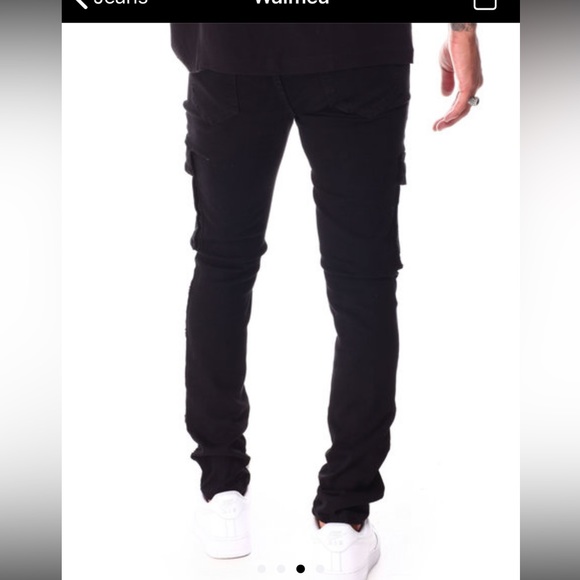 NWT!!! Mens black, studded skinny jeans w/ cargo pockets; flex material; Sz 40W - Picture 5 of 5